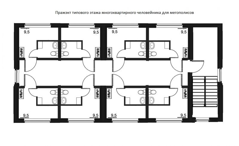 Планировка квартира 9м2